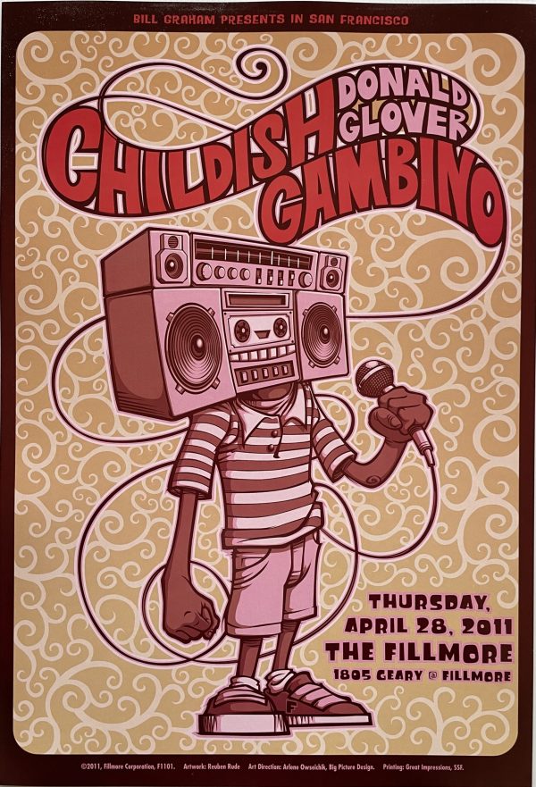 Childish Gambino Concert Poster San Francisco 2011 F-1101 The Fillmore