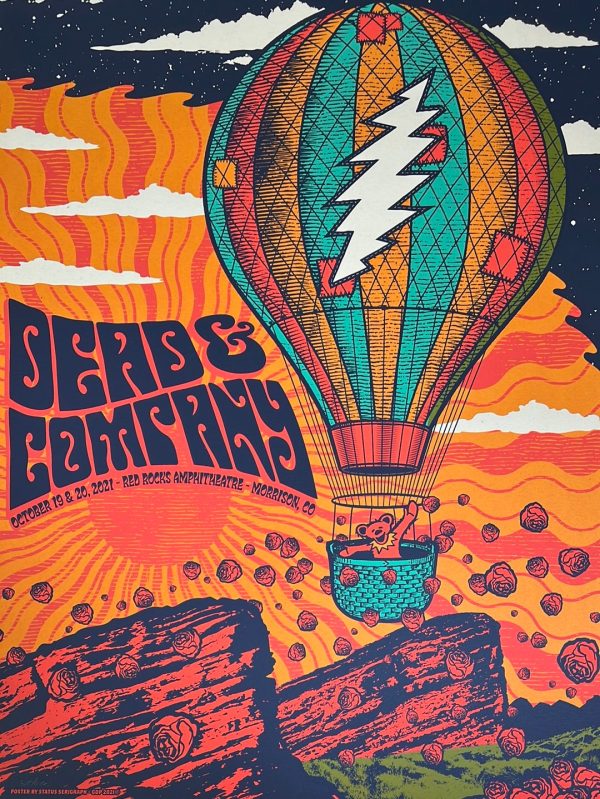 Dead & Company - 2021 Status Serigraph poster Red Rocks Morrison, CO